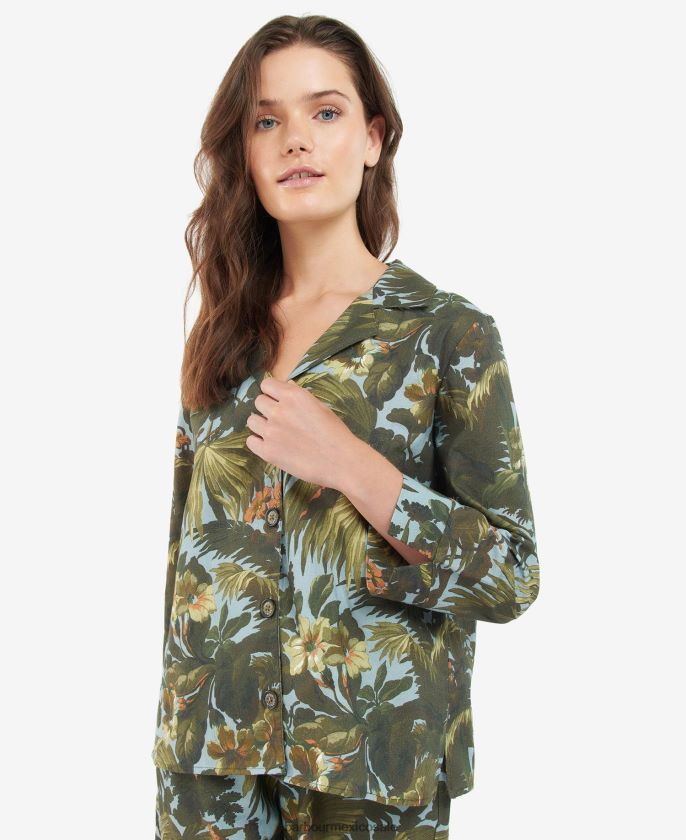 Barbour x House of Hackney 8B6RFZ1605 ropa limerencia/cielo mujer conjunto de camisa lauriston