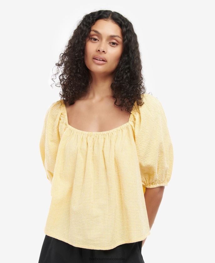 Barbour 8B6RFZ1593 ropa amanecer amarillo mujer parte superior de la abadía