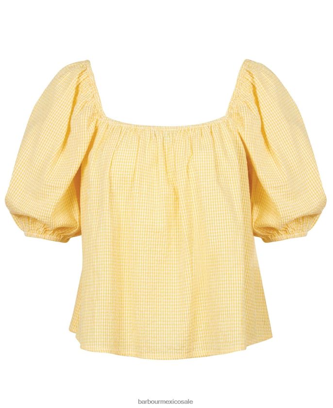 Barbour 8B6RFZ1593 ropa amanecer amarillo mujer parte superior de la abadía