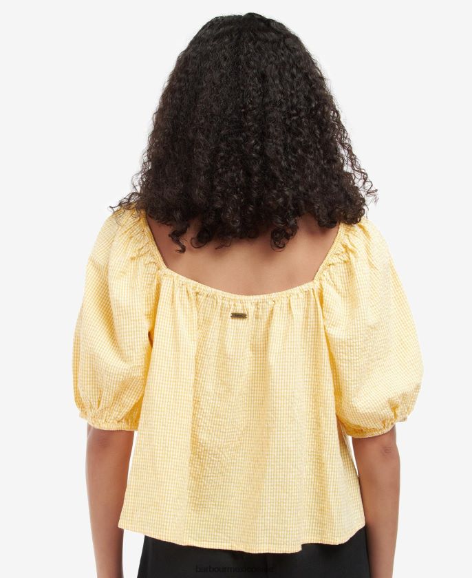 Barbour 8B6RFZ1593 ropa amanecer amarillo mujer parte superior de la abadía
