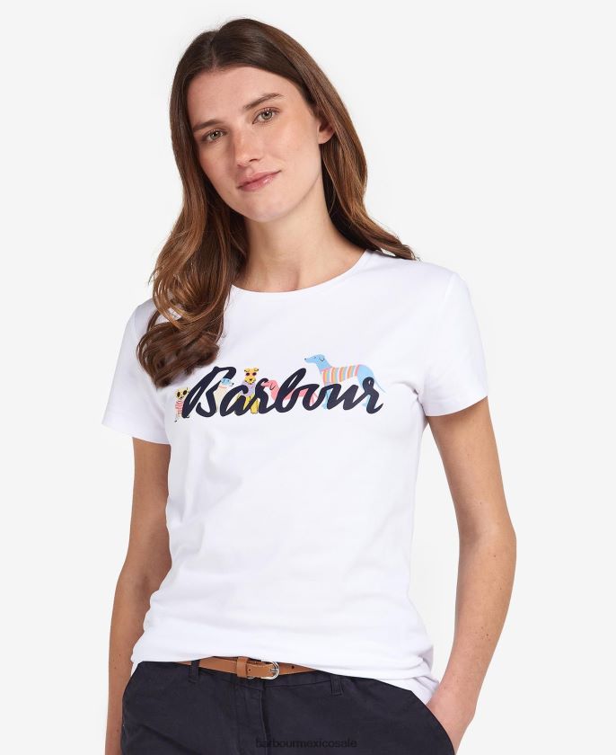 Barbour 8B6RFZ1660 ropa marga gris claro mujer camiseta de puerto sur