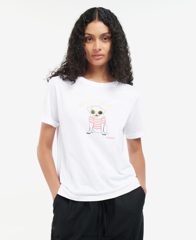 Barbour 8B6RFZ1666 ropa blanco mujer camiseta