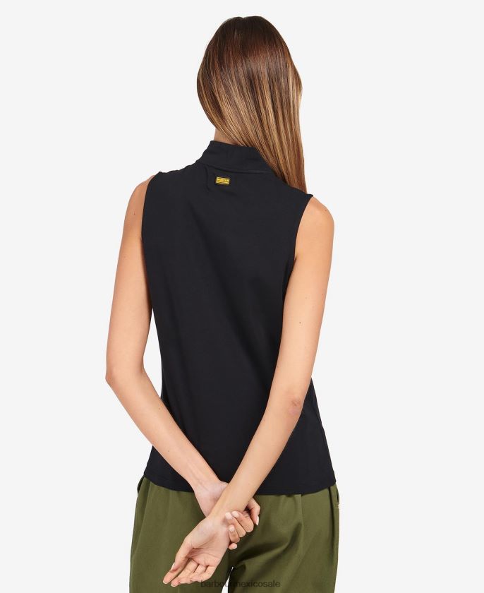 Barbour 8B6RFZ1672 ropa negro clásico mujer top kasuki con media cremallera