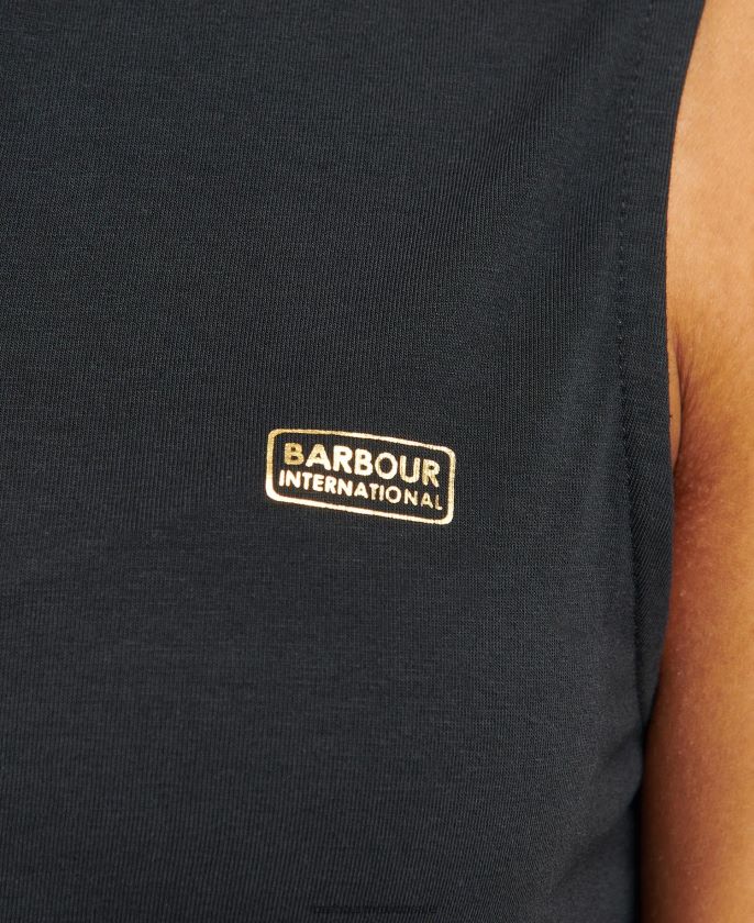 Barbour 8B6RFZ1672 ropa negro clásico mujer top kasuki con media cremallera