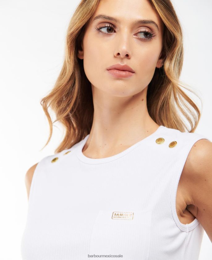 Barbour 8B6RFZ1682 ropa blanco mujer parte superior artega