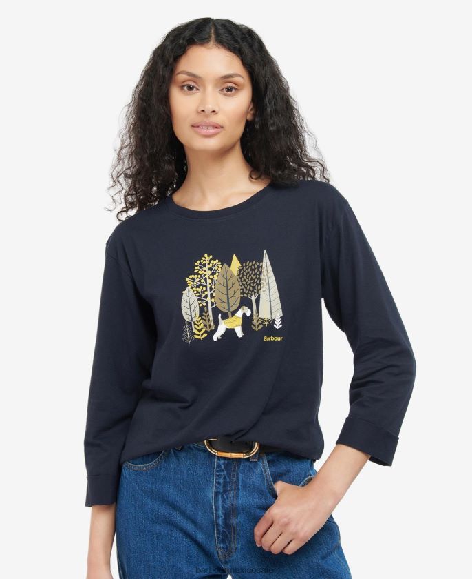 Barbour 8B6RFZ1709 ropa Armada mujer camiseta burne