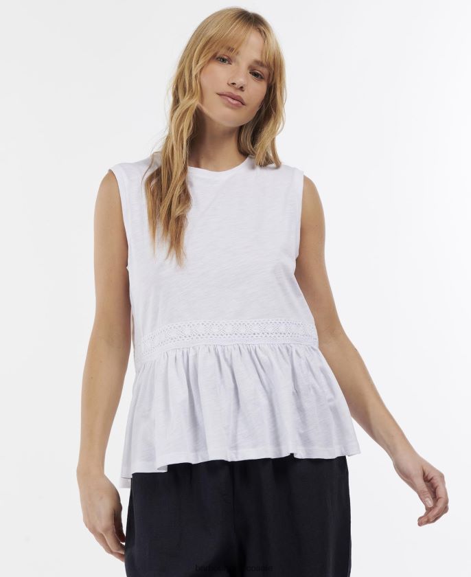 Barbour 8B6RFZ1723 ropa blanco mujer copa de sauce