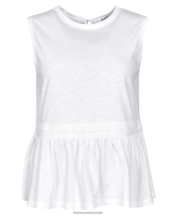 Barbour 8B6RFZ1723 ropa blanco mujer copa de sauce