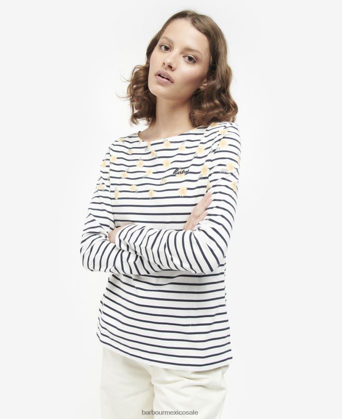 Barbour 8B6RFZ1729 ropa impresión de nubes mujer camiseta con estampado bradley