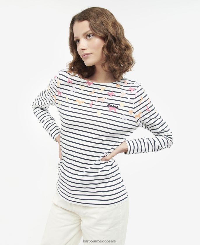 Barbour 8B6RFZ1738 ropa impresión de nubes mujer camiseta con estampado bradley