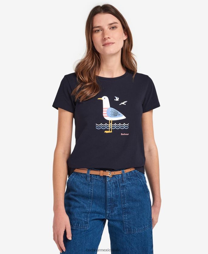 Barbour 8B6RFZ1741 ropa azul marino clásico mujer camiseta de merseyside