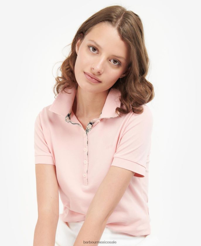 Barbour 8B6RFZ1746 ropa tartán rosa/índigo mujer puertos hacia abajo arriba