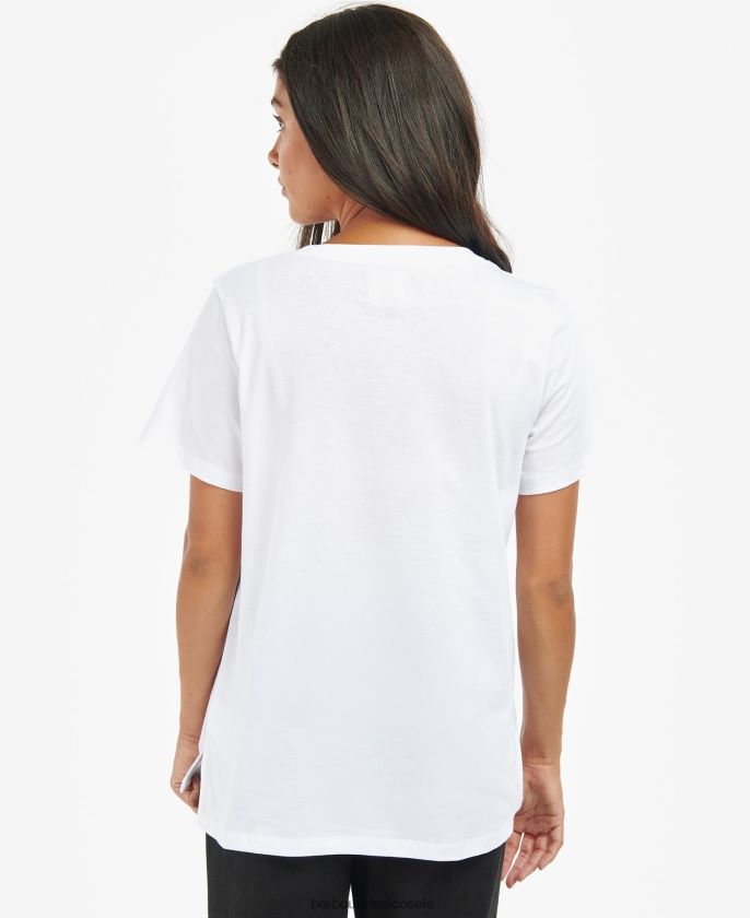 Barbour 8B6RFZ1748 ropa blanco clásico mujer camiseta kasuki