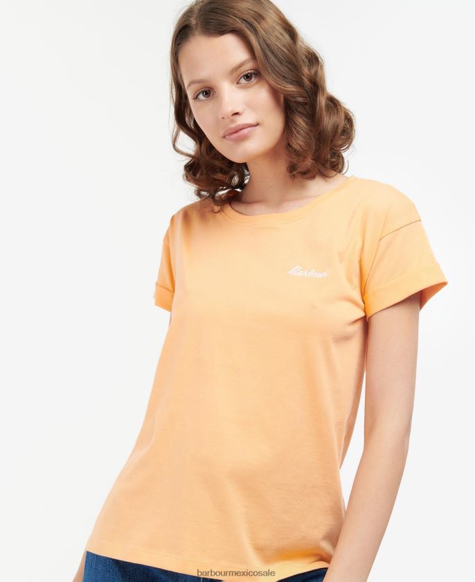 Barbour 8B6RFZ1752 ropa papaya mujer camiseta