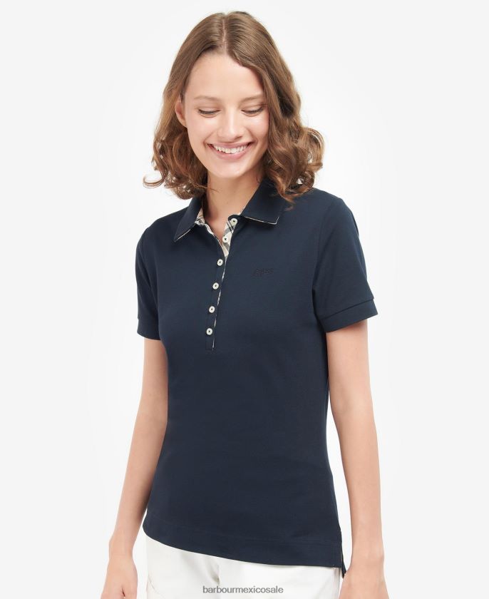 Barbour 8B6RFZ1757 ropa tartán rosa/índigo mujer puertos hacia abajo arriba