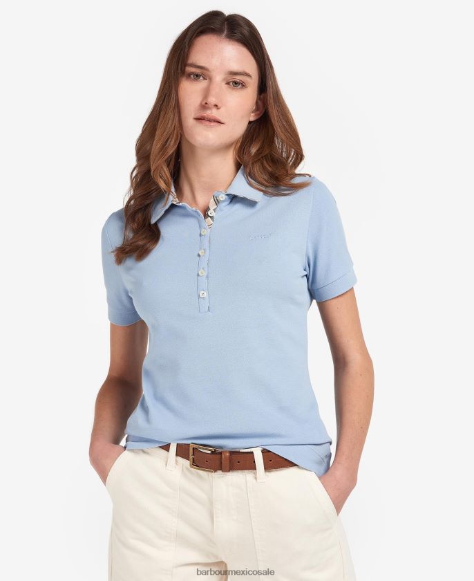 Barbour 8B6RFZ1758 ropa tartán rosa/índigo mujer puertos hacia abajo arriba