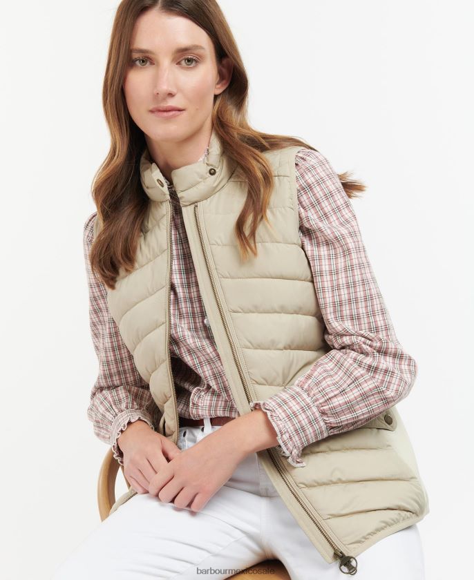 Barbour 8B6RFZ1552 ropa arena clara/arena clara marga mujer chaleco de caballería elástico
