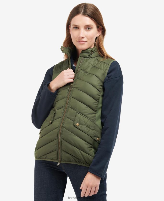 Barbour 8B6RFZ1559 ropa arena clara/arena clara marga mujer chaleco de caballería elástico