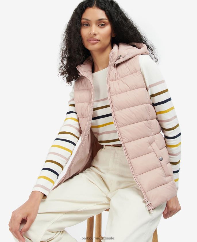 Barbour 8B6RFZ1573 ropa cuarzo rosa mujer chaleco shaw