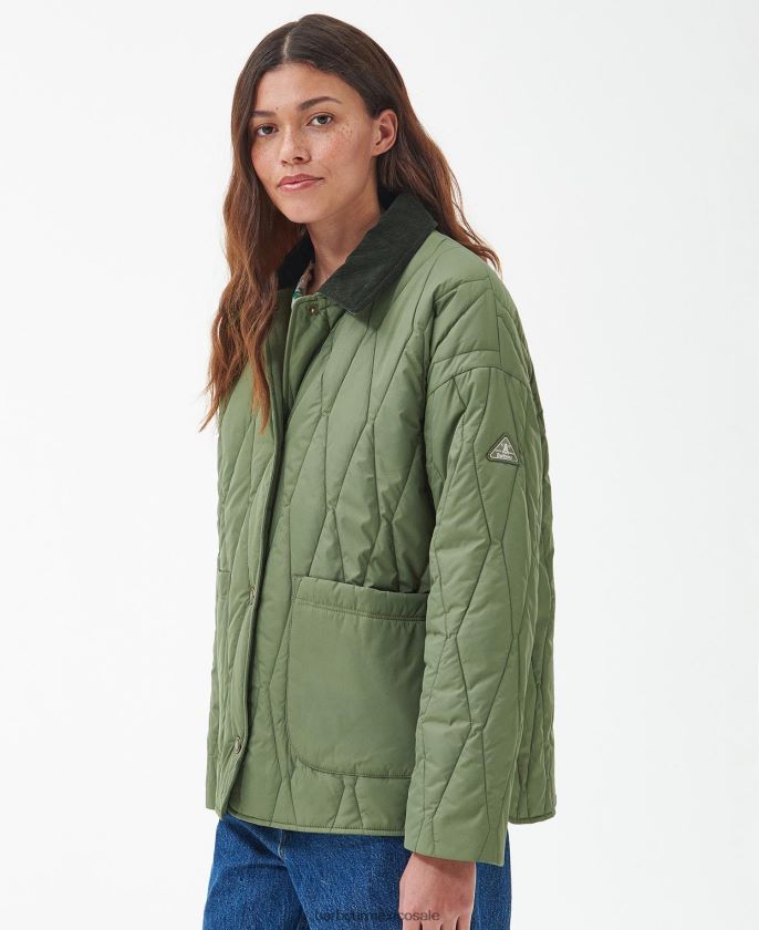 Barbour 8B6RFZ1401 ropa olivino mujer chamarra acolchada espuela de caballero