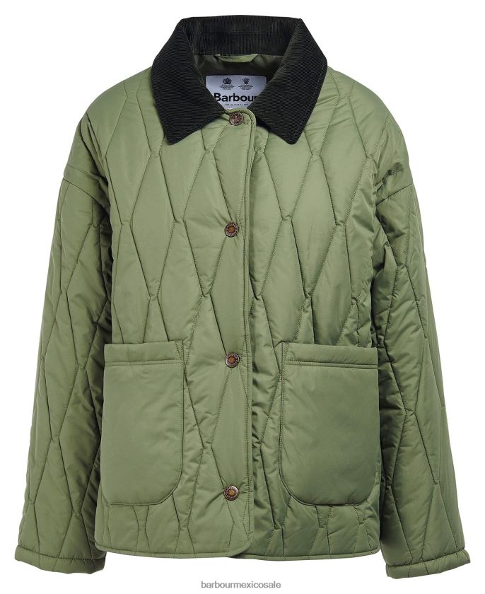 Barbour 8B6RFZ1401 ropa olivino mujer chamarra acolchada espuela de caballero