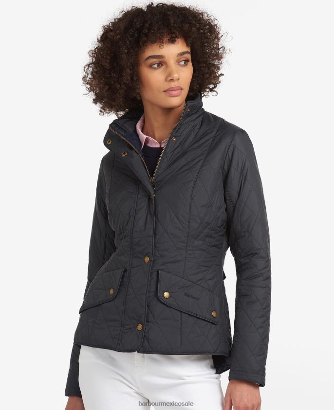 Barbour 8B6RFZ1406 ropa piedra negra mujer chaqueta acolchada de caballería de peso mosca