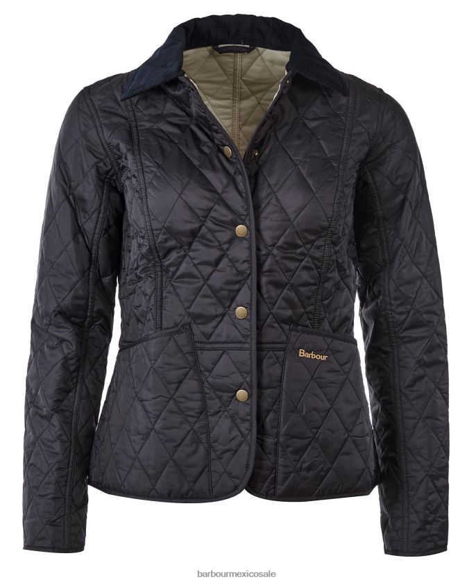 Barbour 8B6RFZ1409 ropa azul marino/perla mujer chaqueta acolchada de verano liddesdale