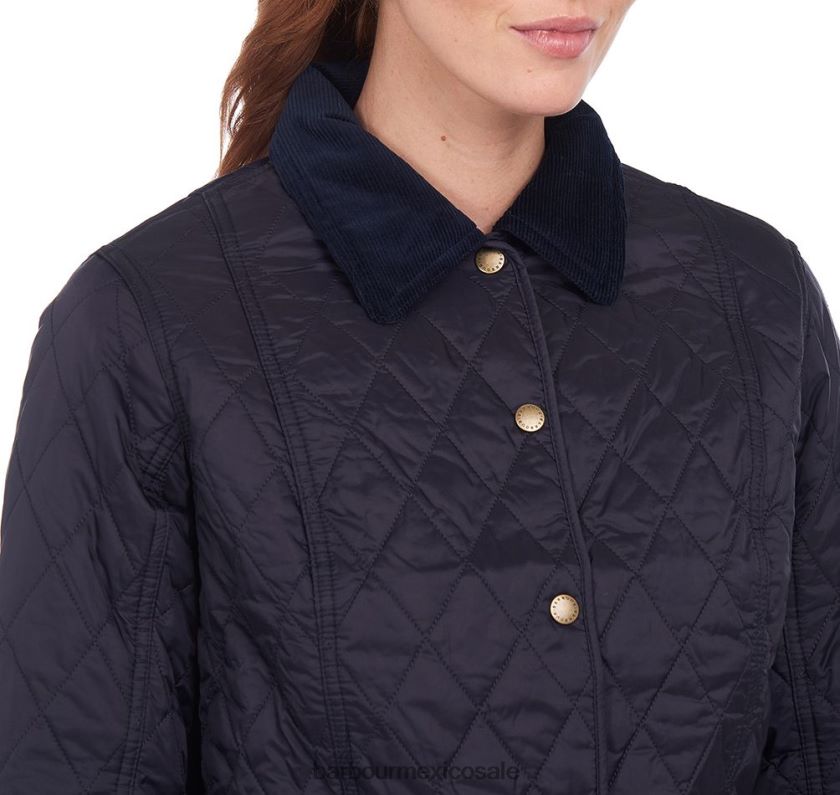 Barbour 8B6RFZ1409 ropa azul marino/perla mujer chaqueta acolchada de verano liddesdale