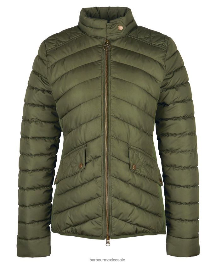 Barbour 8B6RFZ1411 ropa oliva/oliva marga mujer chamarra acolchada de caballería elástica