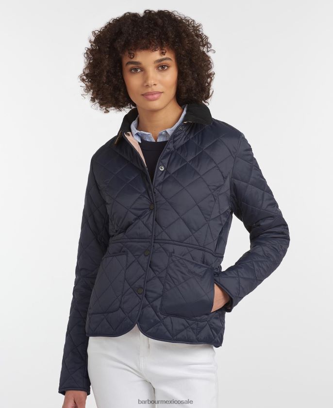 Barbour 8B6RFZ1413 ropa oliva negro mujer chamarra capitonada deveron
