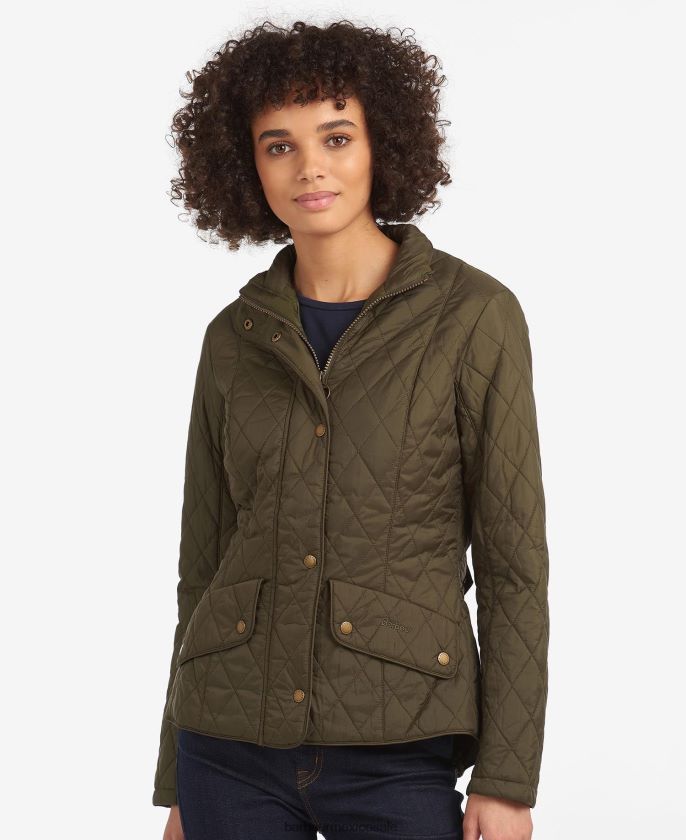 Barbour 8B6RFZ1418 ropa piedra negra mujer chaqueta acolchada de caballería de peso mosca