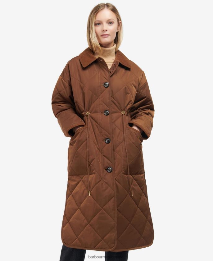 Barbour 8B6RFZ1428 ropa bronceado cálido/apagado mujer chamarra capitonada bonnyrigg