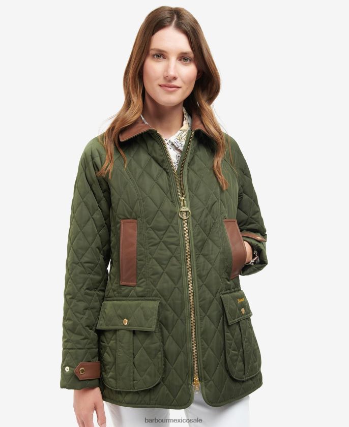 Barbour 8B6RFZ1430 ropa oliva/antiguo mujer chaqueta acolchada premium beadnell