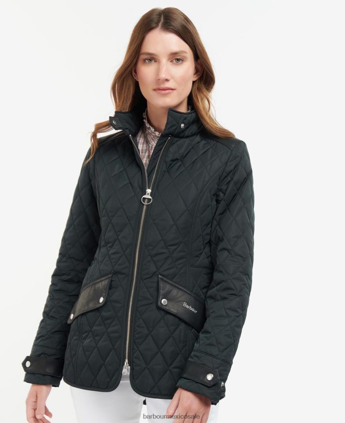 Barbour 8B6RFZ1433 ropa oliva/antiguo mujer chaqueta acolchada de caballería premium
