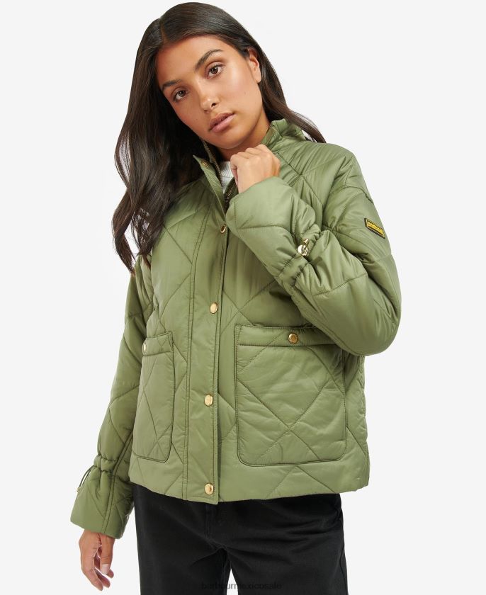 Barbour 8B6RFZ1447 ropa verde medianoche/cuadro verde medianoche mujer chamarra capitonada Falkenberg