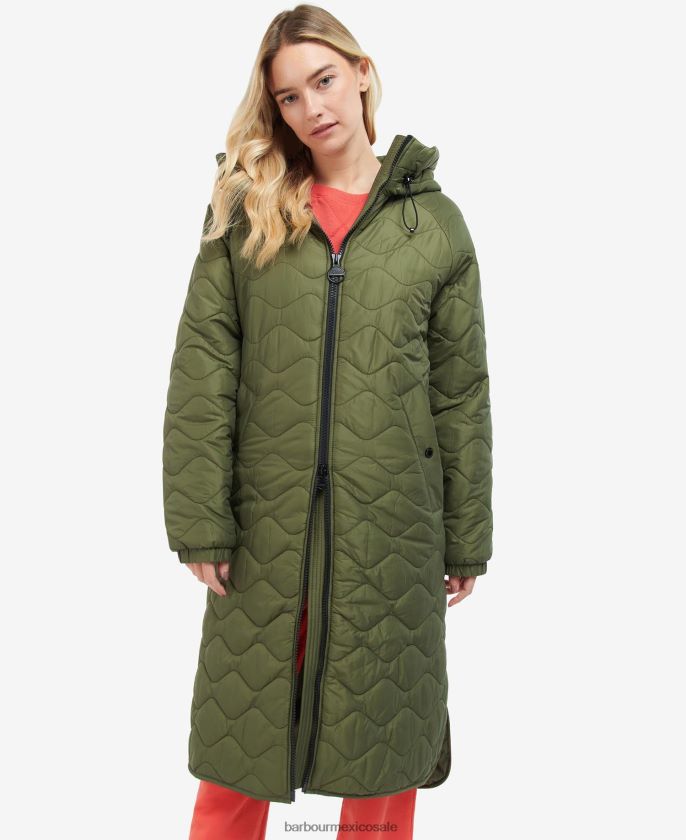 Barbour 8B6RFZ1449 ropa verde palmera mujer chaqueta acolchada roland