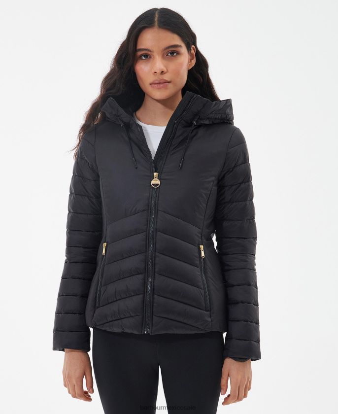 Barbour 8B6RFZ1460 ropa negro clásico mujer chaqueta acolchada Sanderson