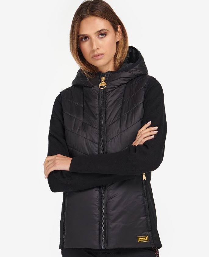 Barbour 8B6RFZ1477 ropa negro clásico mujer chaleco acolchado lando