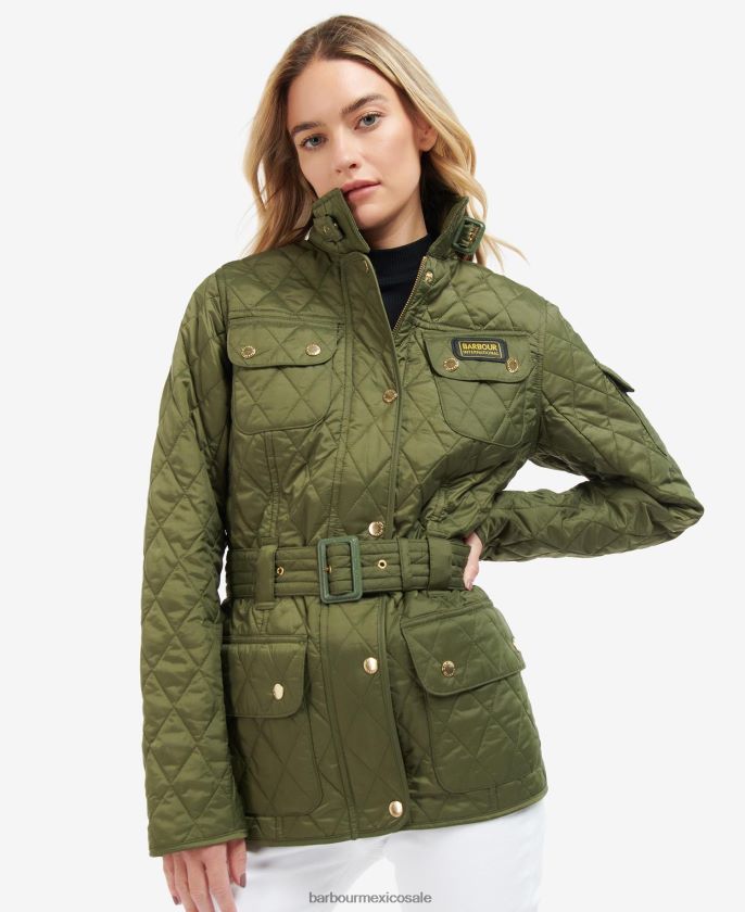 Barbour 8B6RFZ1483 ropa verde medianoche mujer chaqueta acolchada internacional
