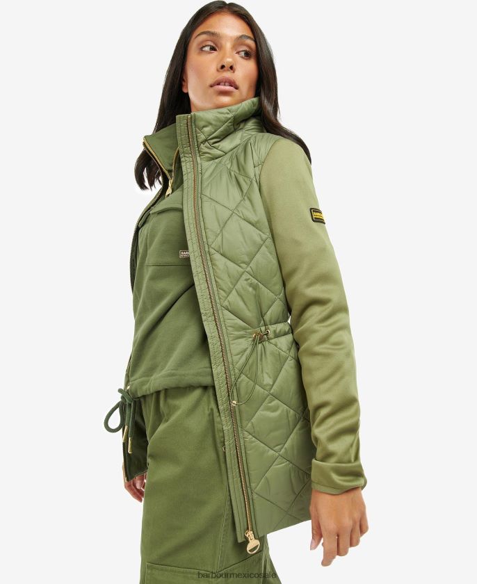 Barbour 8B6RFZ1491 ropa verde medianoche mujer chaqueta acolchada jensons