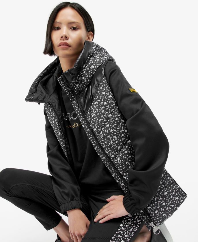 Barbour 8B6RFZ1500 ropa terrazo/negro mujer sudadera acolchada condor estampado