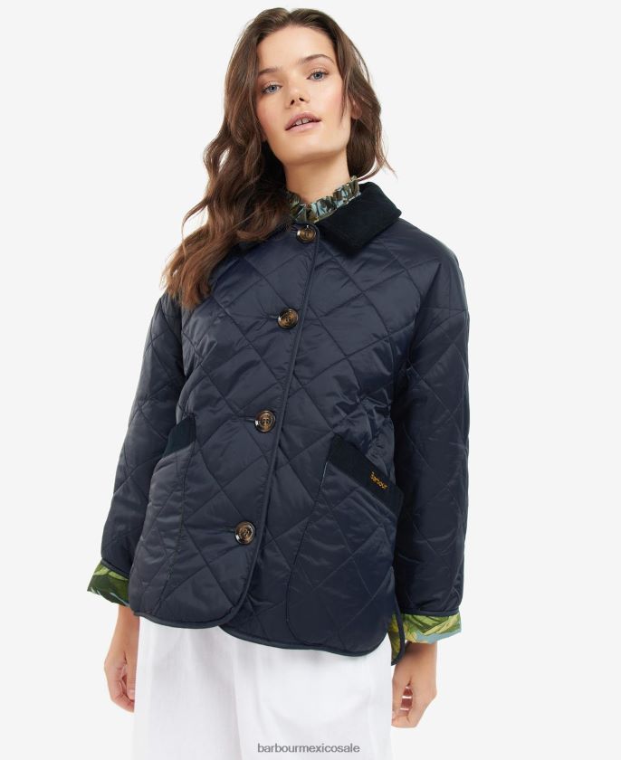Barbour x House of Hackney 8B6RFZ1432 ropa azul marino oscuro/limerence/cielo mujer chamarra capitonada reversible gransden