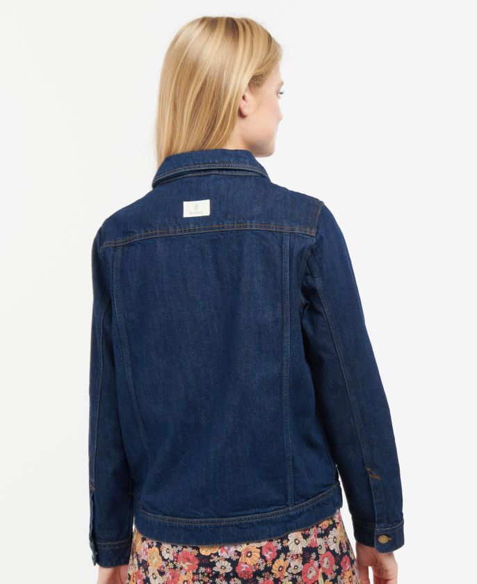 Barbour 8B6RFZ1588 ropa índigo mujer chamarra de mezclilla adria