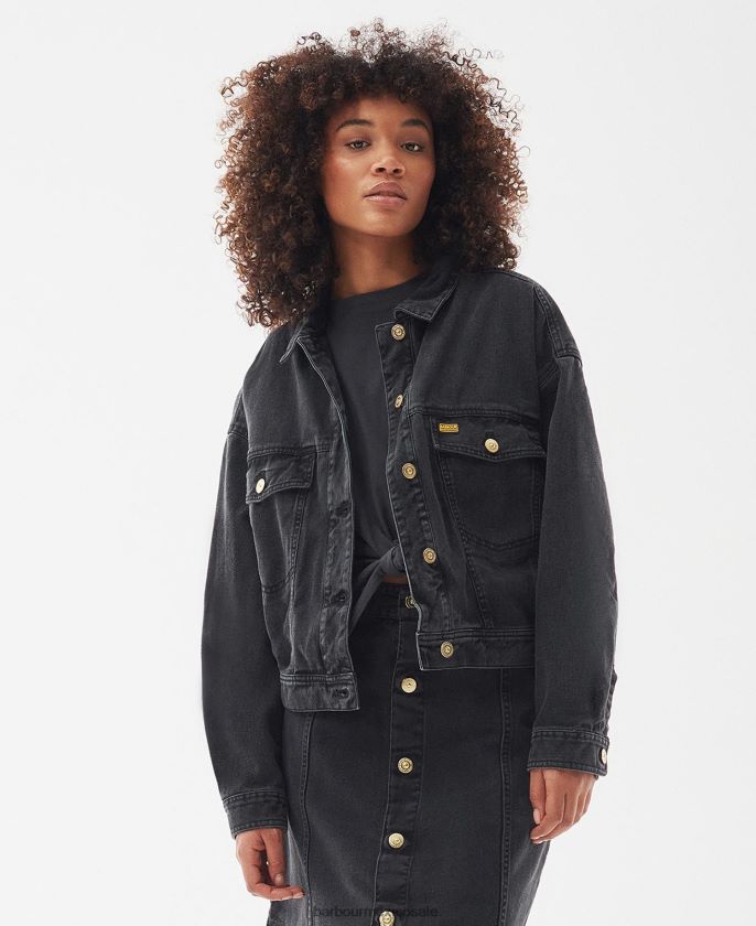 Barbour 8B6RFZ1602 ropa Guijarro mujer chamarra de mezclilla lorimer