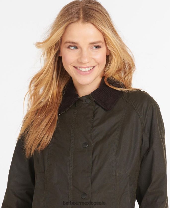 Barbour 8B6RFZ1365 ropa aceituna mujer chamarra clásica de cera Beadnell