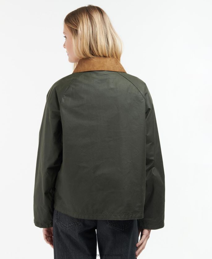 Barbour 8B6RFZ1367 ropa archivo oliva/antiguo mujer chaqueta encerada eddleston