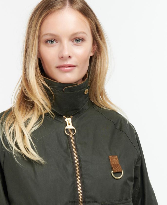 Barbour 8B6RFZ1367 ropa archivo oliva/antiguo mujer chaqueta encerada eddleston