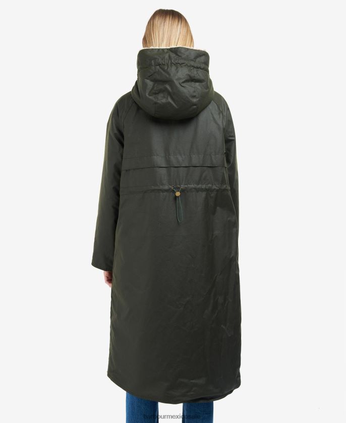 Barbour 8B6RFZ1375 ropa tartán negro/antiguo mujer chaqueta de cera de artillero