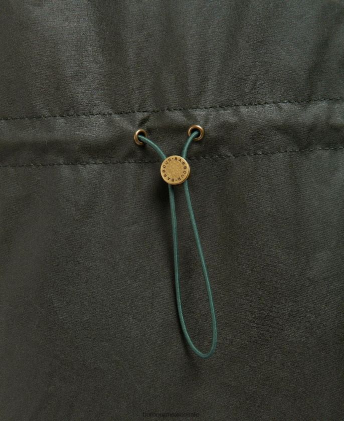 Barbour 8B6RFZ1375 ropa tartán negro/antiguo mujer chaqueta de cera de artillero