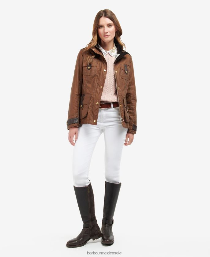 Barbour 8B6RFZ1377 ropa archivo oliva/antiguo mujer chaqueta encerada de defensa premium